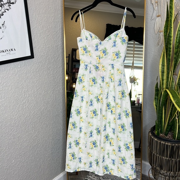 HOUSE OF CB 'Carina' White Floral Bustier Midi Dress NWOT - Picture 8 of 9